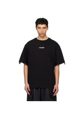 We11done Black '1506' Logo Tape T-shirt