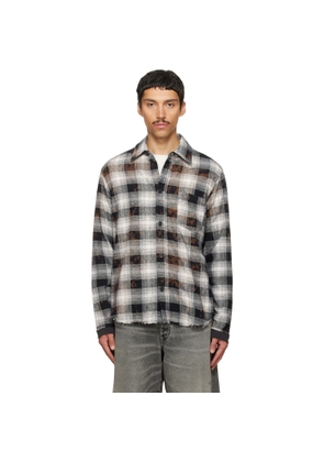 Palm Angels Black & Off-White Classic Logo Check Shirt