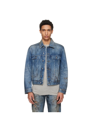 Rick Owens DRKSHDW Blue Temple Trucker Denim Jacket