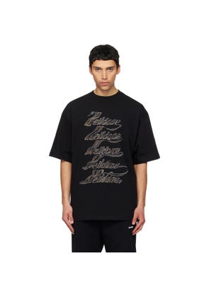 We11done Black 'WE11DONE' Multi Logo T-shirt