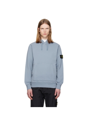 Stone Island Blue 6100062 Organic Cotton Fleece Hoodie