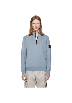Stone Island Blue 6100061 Organic Cotton Fleece Sweatshirt