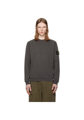 Stone Island Gray 6100034 Malfilé Fleece 'Old' Effect Sweatshirt