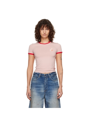 Diesel Pink Slim Pig Print T-shirt