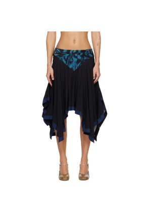 Kiko Kostadinov Black & Blue Klapheck Midi Skirt