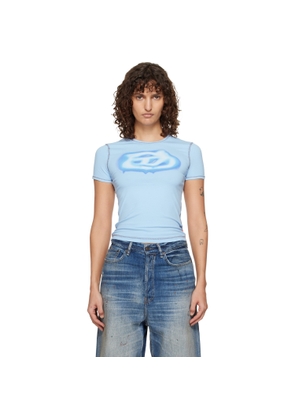 Diesel Blue Slim Graffiti-Effect Logo T-shirt