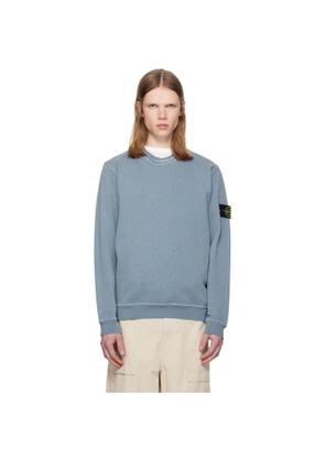 Stone Island Blue 6100034 Malfilé Fleece 'Old' Effect Sweatshirt