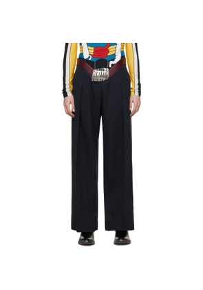 Jean Paul Gaultier Navy 'The Curved Suit' Trousers