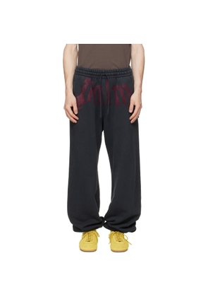 Palm Angels Black Big Waist Logo Sweatpants