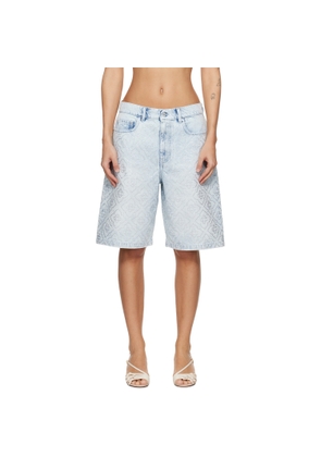 Casablanca Blue Hotfix Baggy Denim Shorts