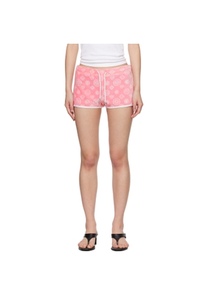 Casablanca Pink Velour Monogram Shorts