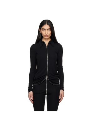 Alexander Wang Black Draped Back Zip Shirt