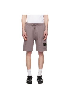 Stone Island Purple 6200011 Organic Cotton Fleece Shorts