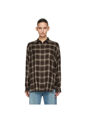 ssstein Brown Check Oversized LS Shirt