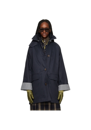 Barbour Navy Gabby Car Casual Trench Coat