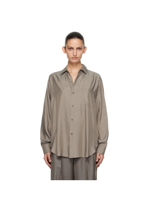 ssstein Taupe Cupro Twill Oversized LS Shirt