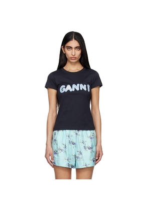 GANNI Black Baby Fit 'Ganni' T-shirt