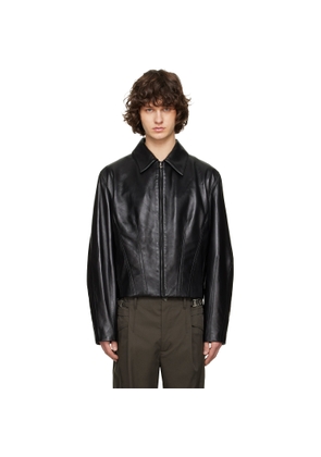 Kiko Kostadinov Black Lur Leather Jacket