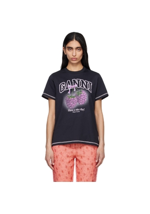 GANNI Black Raspberries T-shirt