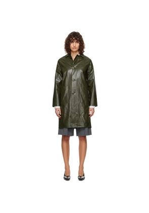 MM6 Maison Margiela Khaki Raglan Faux-Leather Coat
