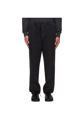 Citizens of Humanity Black Drawstring Deck Linen Trousers