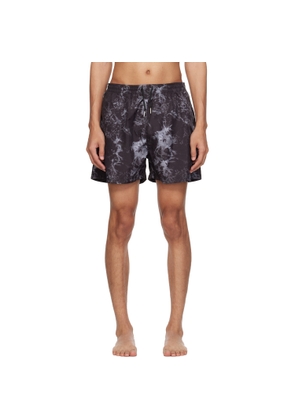 Stockholm (Surfboard) Club Black Embroidered-Logo Swim Shorts