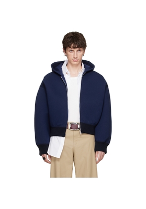 Jean Paul Gaultier Navy Bonded Jersey Hoodie