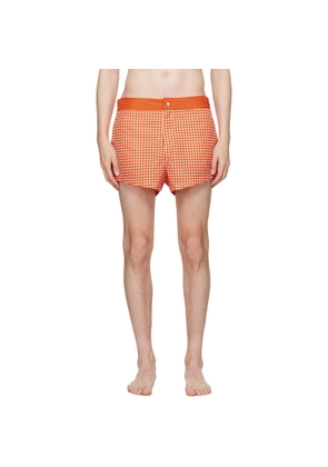 Jean Paul Gaultier Orange Gingham Swim Shorts