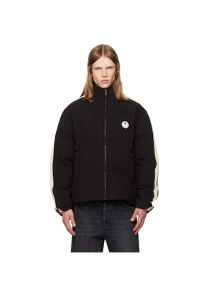 Palm Angels Black Tree Logo Cord Track Down Jacket