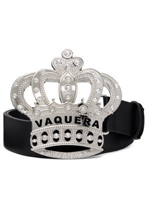 VAQUERA Black Swarovski Crystal Crown Belt