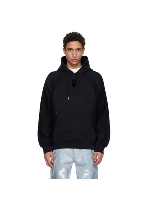 Casablanca Black Squash Logo Flock Print Hoodie