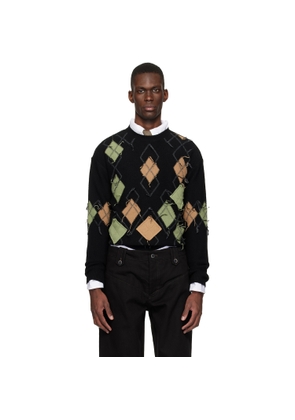 Andersson Bell Black Tom Argyle Crew-Neck Sweater