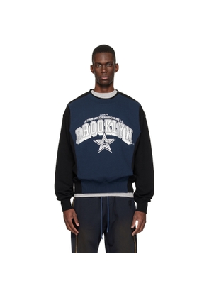 Andersson Bell Black & Navy Arch Logo Layered Sweatshirt