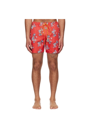 Rhude Red Turbo Floral Swim Shorts