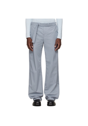 Rier Blue Cotton Utility Trousers