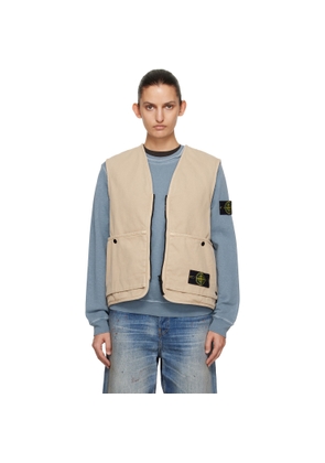 Stone Island Beige 6100007 Organic Panama Cotton 'Old' Effect Vest