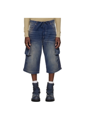 424 Navy Camo Bermudas Cargo Shorts