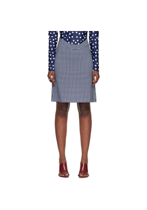 Jean Paul Gaultier Navy & White 'The Curved' Midi Skirt
