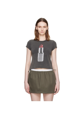 Alexander Wang Gray Lipstick Graphic Baby T-shirt