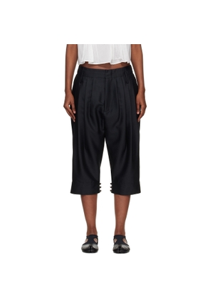 Kenzo Black Kenzo Paris Tailored Cropped Pleated Trousers