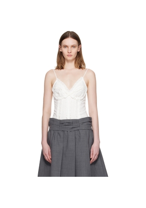 SHUSHU/TONG White Ruched Bustier Cami Bodysuit