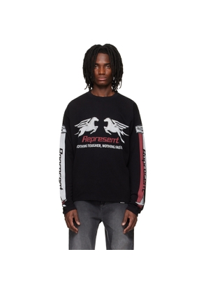 Represent Black Mesh Pegasus Long Sleeve T-shirt