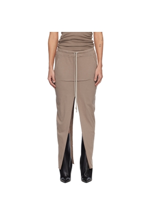 Rick Owens DRKSHDW Beige Temple Pull On Sliced Pillar Maxi Skirt