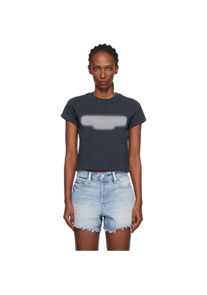 Alexander Wang Black Reflective Halo Print Logo T-shirt