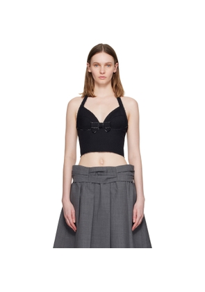 SHUSHU/TONG Navy Halter Bow Tie Cami Top