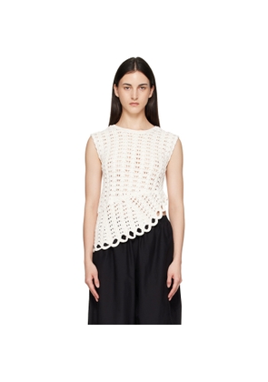 Loulou de Saison White Saez Ruffled Crochet Top