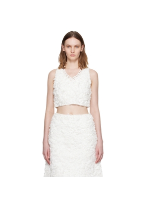 SHUSHU/TONG White Ruffle Trim Sleeveless Top