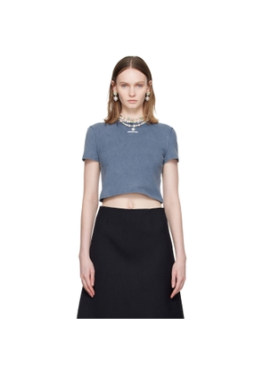 SHUSHU/TONG Blue Wave Lace Collar T-shirt