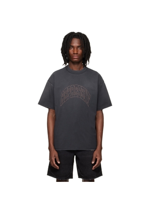Represent Black Embellished 'Represent' T-shirt