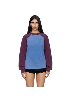 SHUSHU/TONG Blue & Burgundy Crewneck Long-Sleeve T-shirt